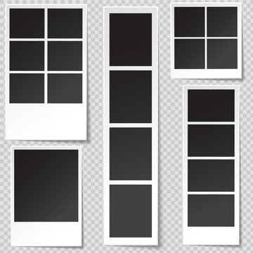 Photobooth Photo Frame templates with sharp transparent shadow.