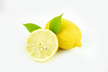 raw ripe lemon isolated on a white background