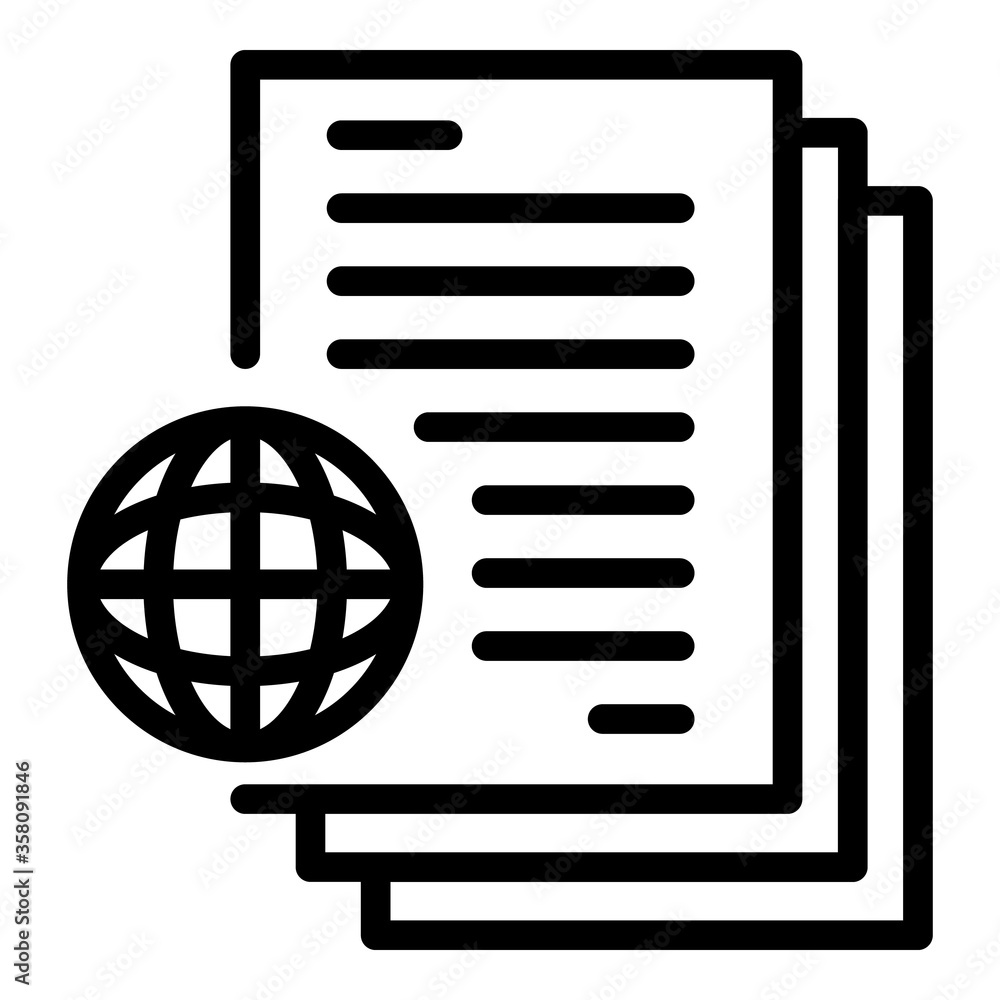 Poster global science files icon. outline global science files vector icon for web design isolated on white