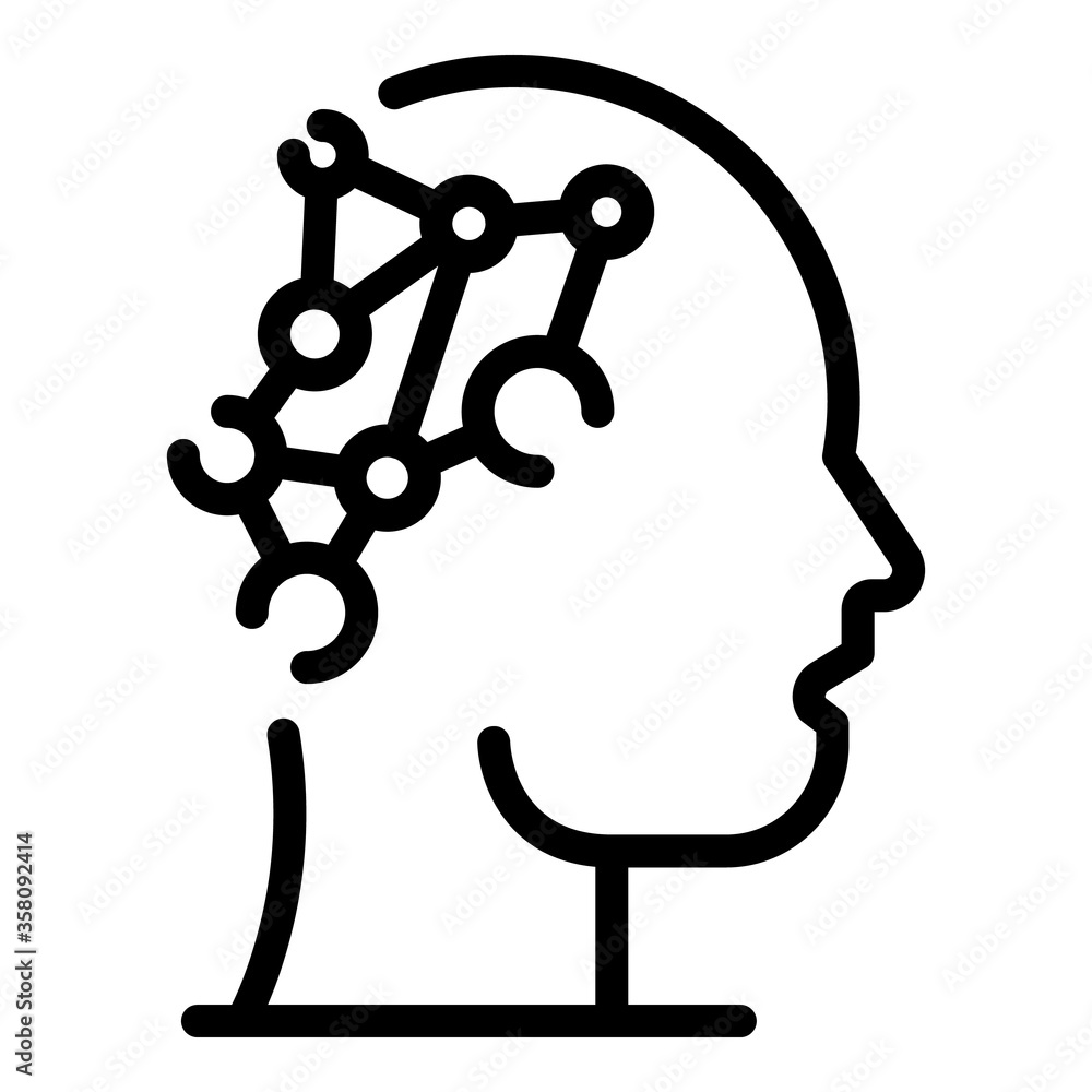 Poster brain innovation icon. outline brain innovation vector icon for web design isolated on white backgro