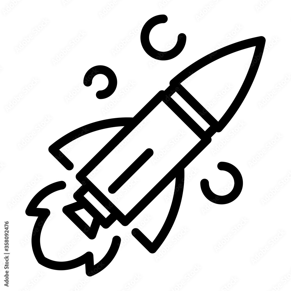 Aufkleber rocket icon. outline rocket vector icon for web design isolated on white background