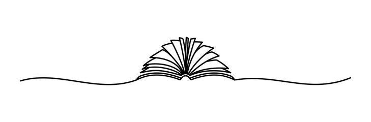 Book banner sketch hand drawn with thin line