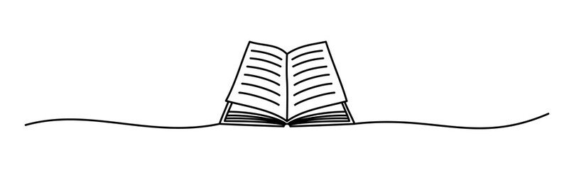 Book banner sketch hand drawn with thin line