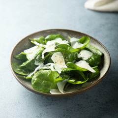 Healthy spinach salad with cheese