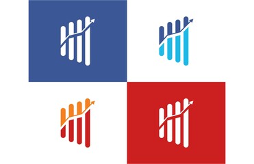 Success finance chart modern logo design template
