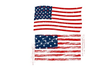 United States of America Flag Vector Grunge Effect