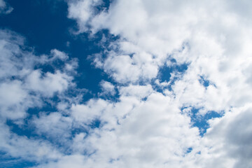Cloudy sky after the rain. Natural seasonal, weather, climate, countryside beauty concept and background scene. Ecology