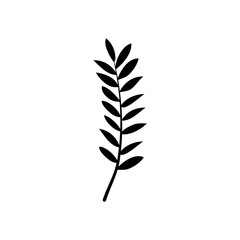 ash tropical leaf icon, silhouette style