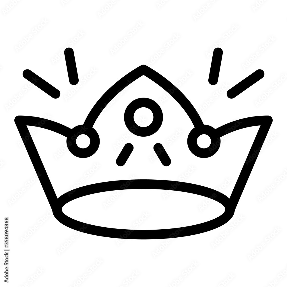 Poster shiny crown icon. outline shiny crown vector icon for web design isolated on white background