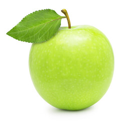 Green apple fruit isolated on white background