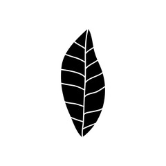magnolia leaf icon, silhouette style