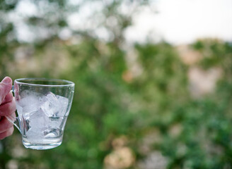 Glass of cold ice