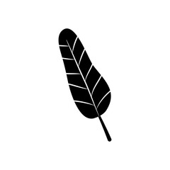ginger leaf icon, silhouette style
