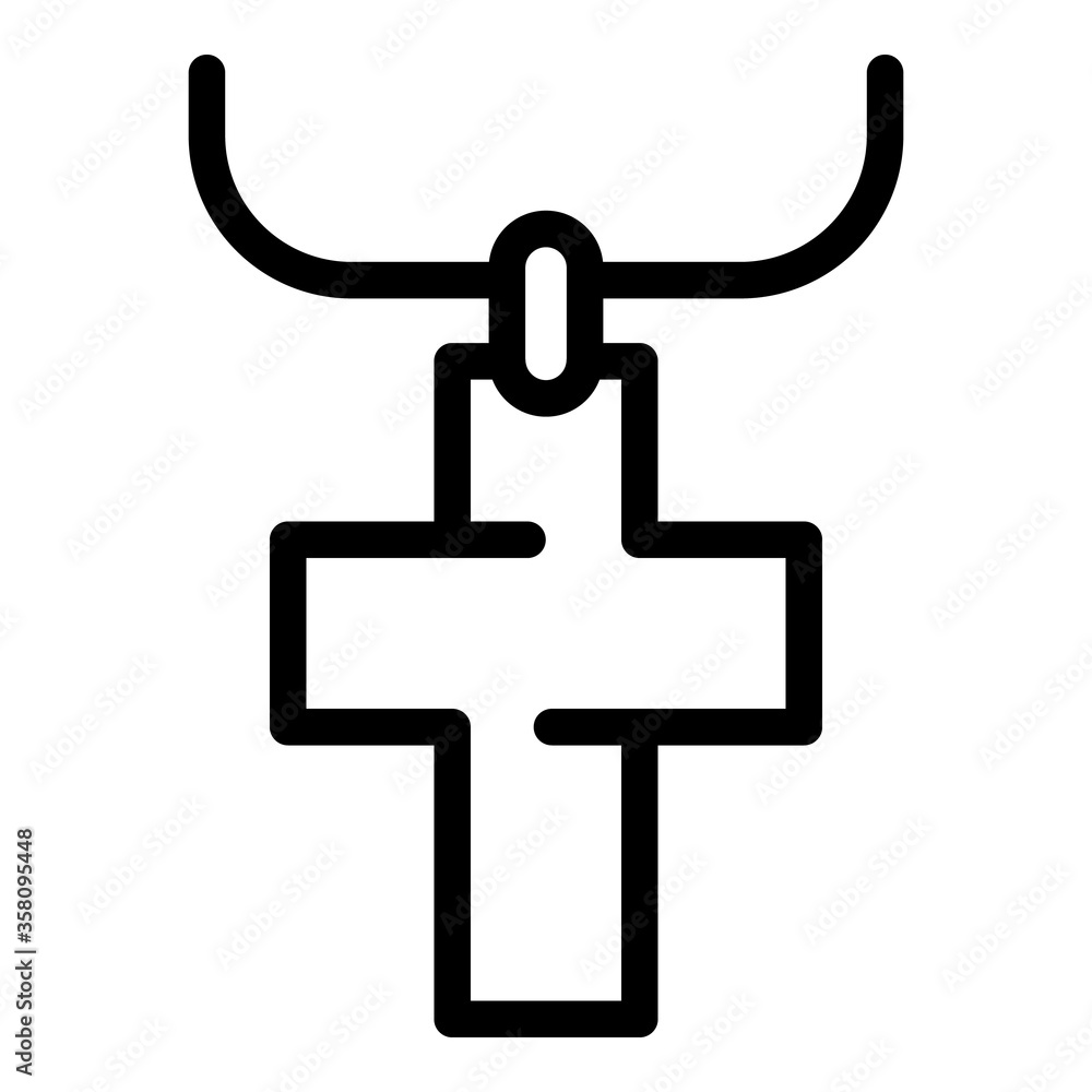 Poster cross pendant icon. outline cross pendant vector icon for web design isolated on white background
