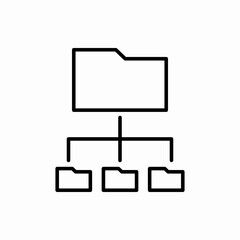 Outline connected folder icon.Connected folder vector illustration. Symbol for web and mobile