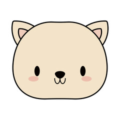 Fototapeta premium head of cat baby kawaii, line and fill style icon