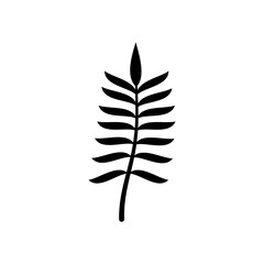 rowan leaf icon, silhouette style