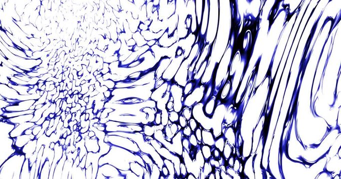 Liquid ink abstract on a bright surface. Dark Liquid fractal structure for gloomy and frightening environments. Organic flow system with ripples and waves