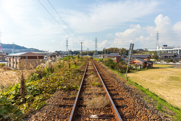 Fototapeta premium 秋晴れと線路