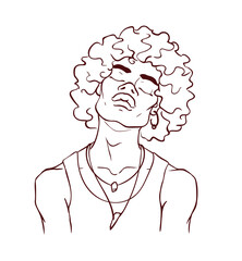 Handsome african american young man in white shirt