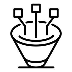 Sales funnel icon. Outline sales funnel vector icon for web design isolated on white background