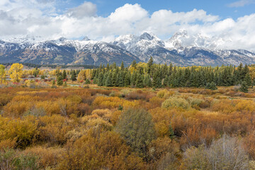 Fototapeta na wymiar Scenic Landscape in Grand teton National Park Wyoming in Autumn