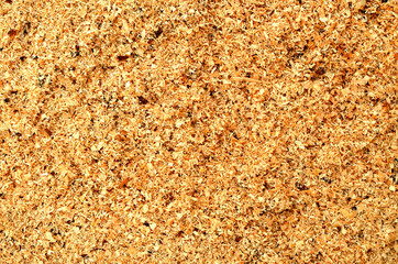 Wooden sawdust background texture pattern. Close-up.