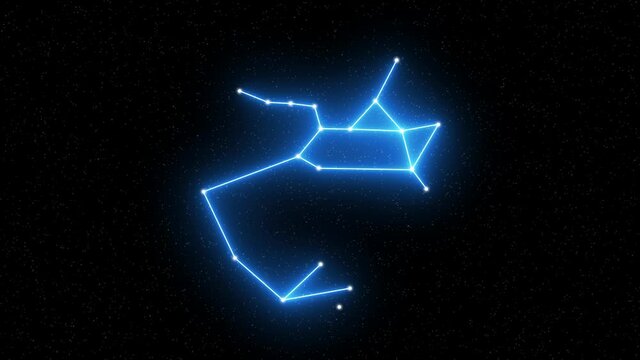 Sagittarius - Animated zodiac constellation and horoscope symbol with starfield space background