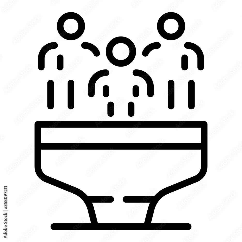 Poster clients funnel icon. outline clients funnel vector icon for web design isolated on white background