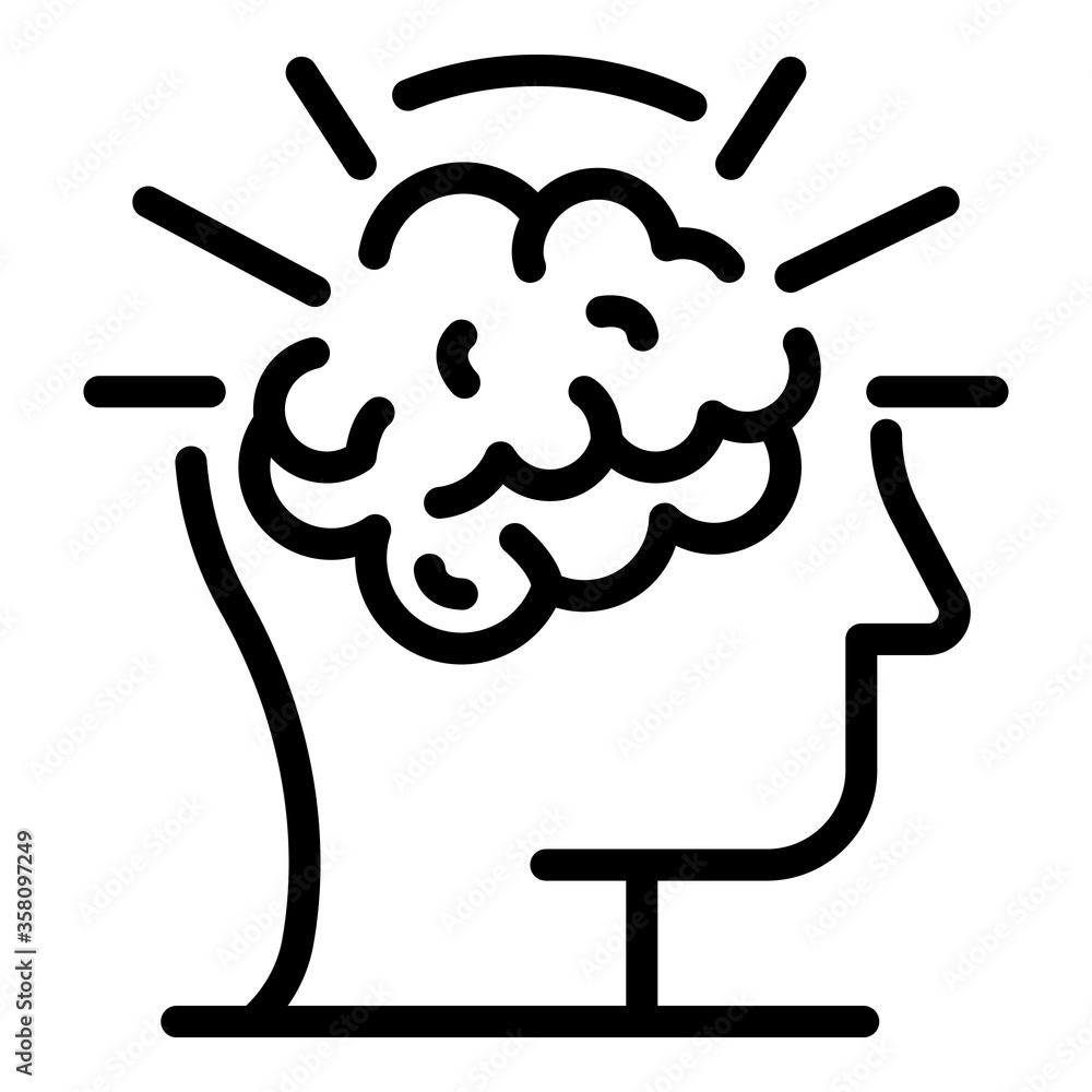 Poster idea brain icon. outline idea brain vector icon for web design isolated on white background
