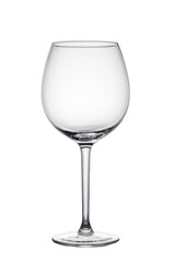 Empty glass of wine on a white background. Healthy wine before dinner