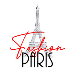 Fototapeta na wymiar Fashion paris slogan graphic vector print lettering for t shirt print design
