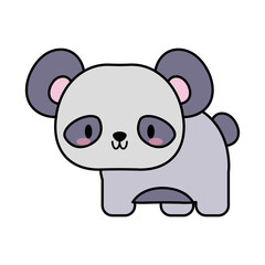 cute panda bear baby kawaii, line and fill style icon