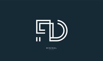 Fototapeta premium Alphabet letter icon logo FD