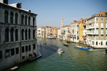 venice, veneto, italy, september, 25.th, 2014, boats at the canale grande,