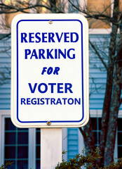Fototapeta premium Voter Registrationt Parking Sign