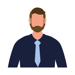 Isolated avatar man with necktie and beard vector design