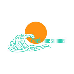 Welcome summer slogan graphic vector print lettering for t shirt print design