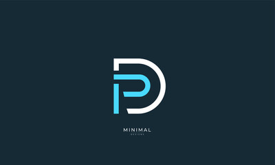 Alphabet letter icon logo DP or PD