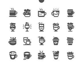 Coffee types Well-crafted Pixel Perfect Vector Solid Icons 30 2x Grid for Web Graphics and Apps. Simple Minimal Pictogram