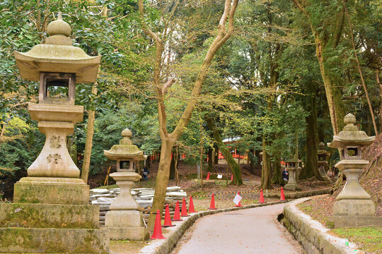 Fushimi Inari Taisha path way in Kyoto, Japan