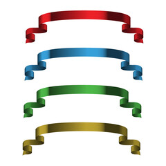 Obraz premium Set of trendy ribbon banners for your design. Vector illustration.