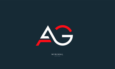 Alphabet letter icon logo AG - obrazy, fototapety, plakaty