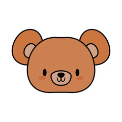 head bear baby kawaii, line and fill style icon