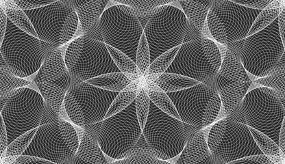 Seamless white abstract spirographic pattern