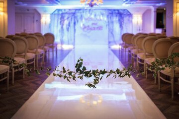 wedding ceremony, ivy decorative ribbon.