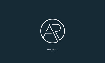 Alphabet letter icon logo AR