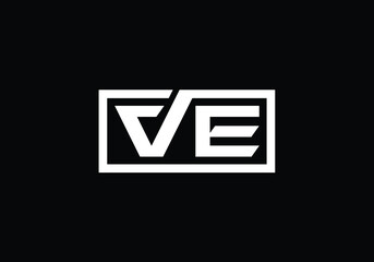 Initial Monogram Letter V E Logo Design Vector Template. V E Letter Logo Design