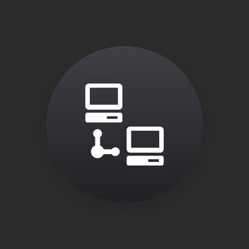 Computer Network -  Matte Black Web Button