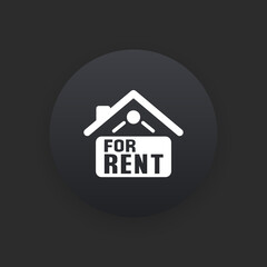 Home for Rent -  Matte Black Web Button